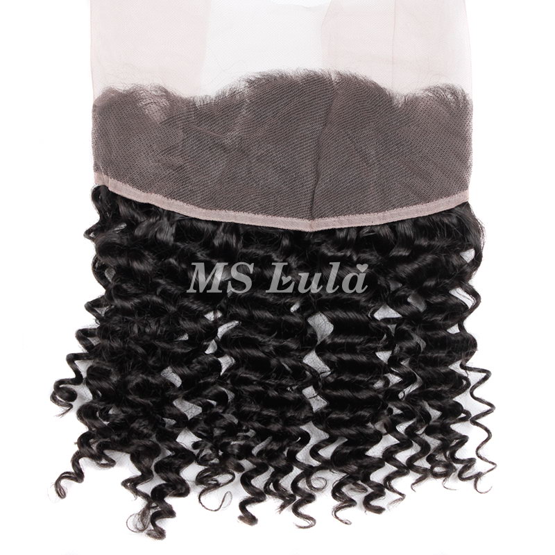 Virgin Hair Deep Wave 360 Lace Frontal Closure 13.5x4x2 With Elastic Band - 图片 6